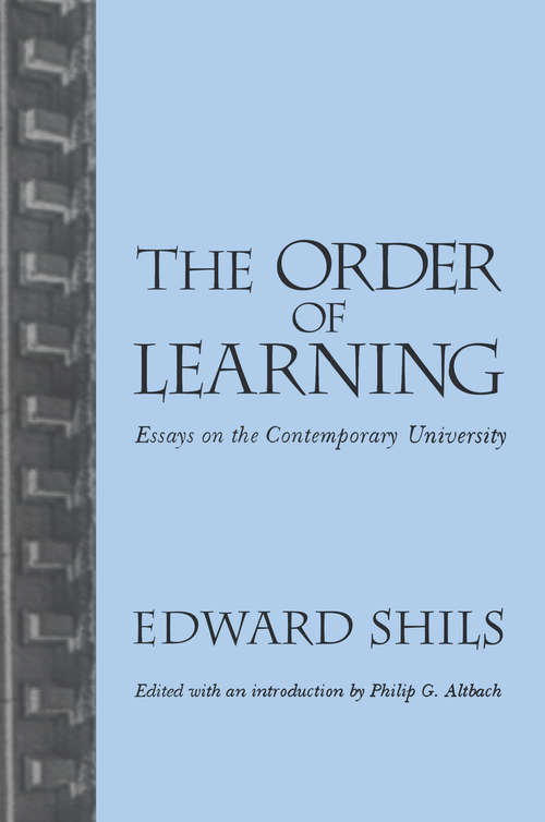 Book cover of Order of Learning: Essays on the Contemporary University