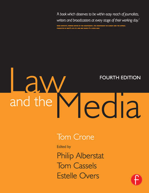 Book cover of Law and the Media