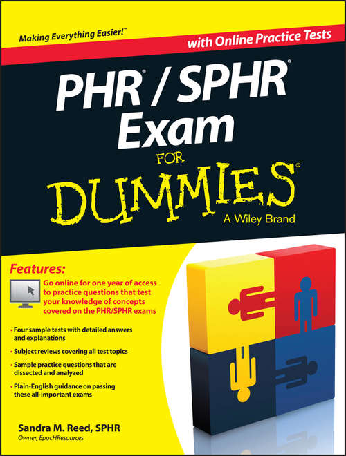 Book cover of PHR / SPHR Exam For Dummies