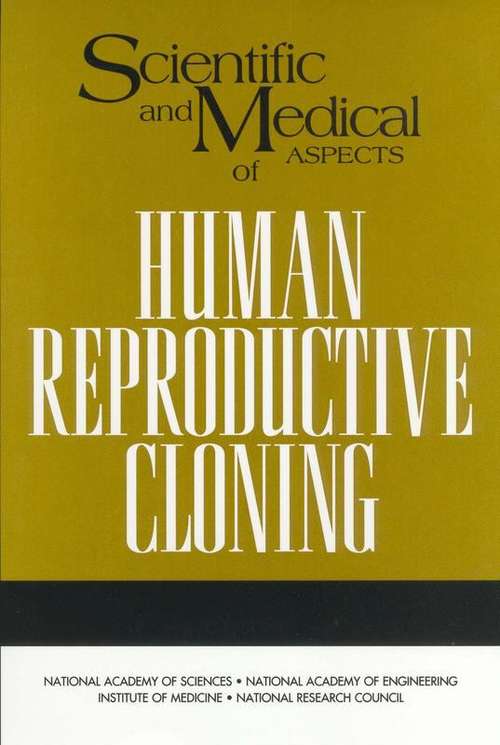 Book cover of Scientific and Medical Aspects of Human Reproductive Cloning