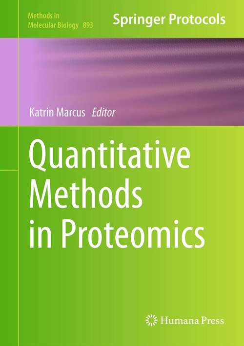 Book cover of Quantitative Methods in Proteomics