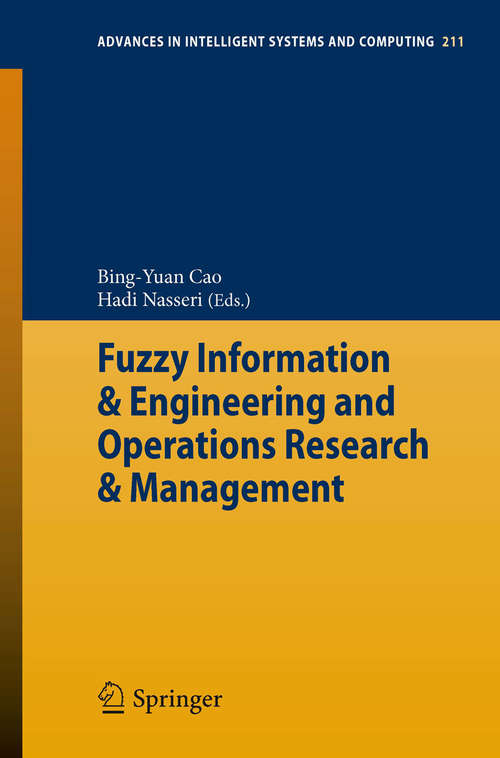 Fuzzy Information & Engineering and Operations Research & Management