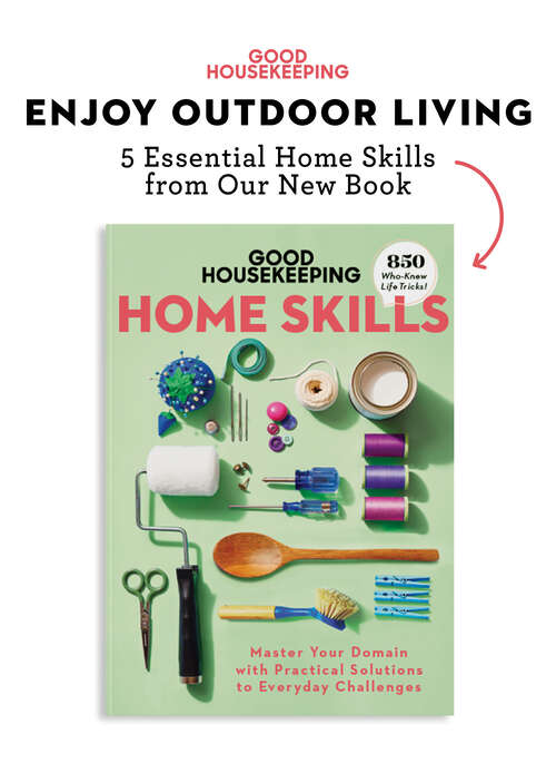 Book cover of Good Housekeeping Enjoy Outdoor Living: 5 Home Skills from Our New Book