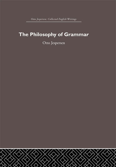 Book cover of The Philosophy of Grammar