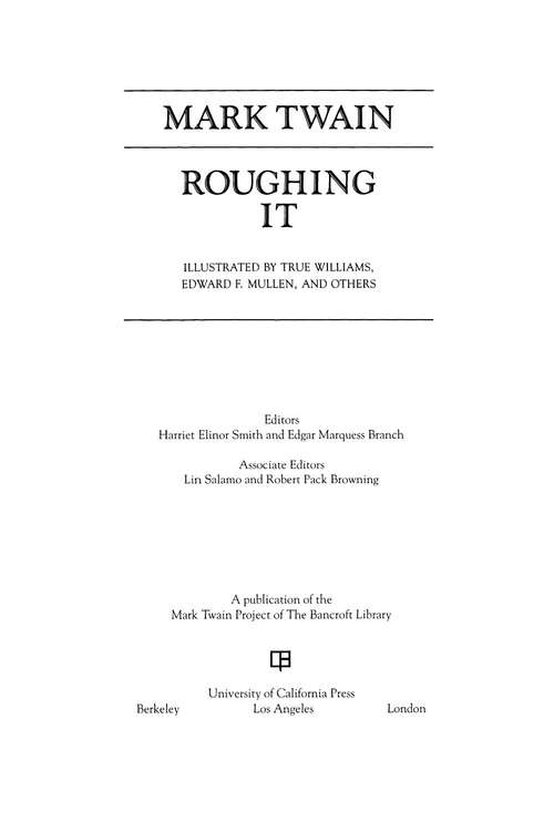 Book cover of Roughing It