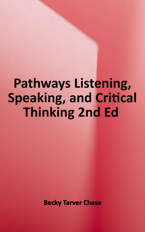 Book cover of Pathways: Listening, Speaking, and Critical Thinking 1 (Second Edition)