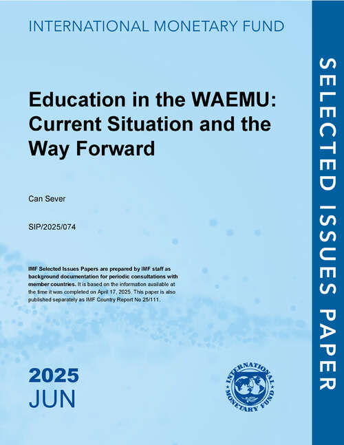 Book cover of Education in the WAEMU: Current Situation and the Way Forward