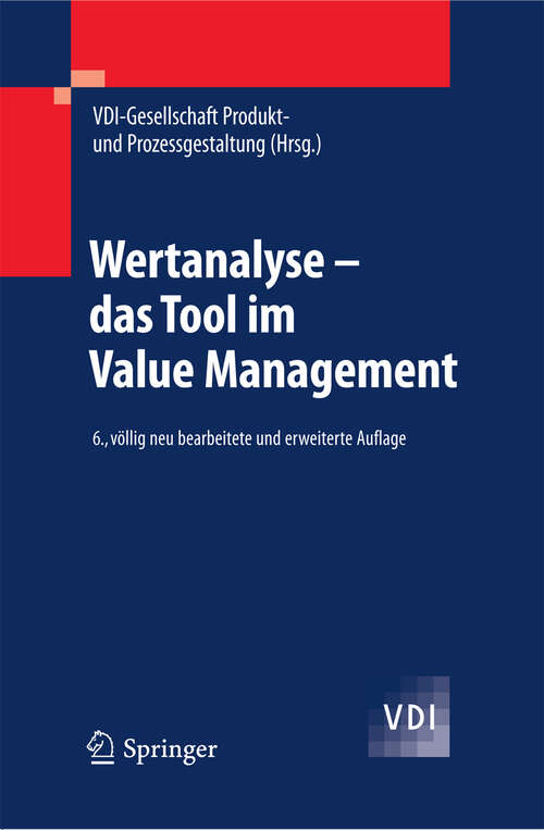 Book cover of Wertanalyse - das Tool im Value Management