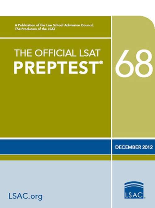 Book cover of The Official LSAT PrepTest 68