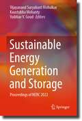 Sustainable Energy Generation and Storage: Proceedings of NERC 2022