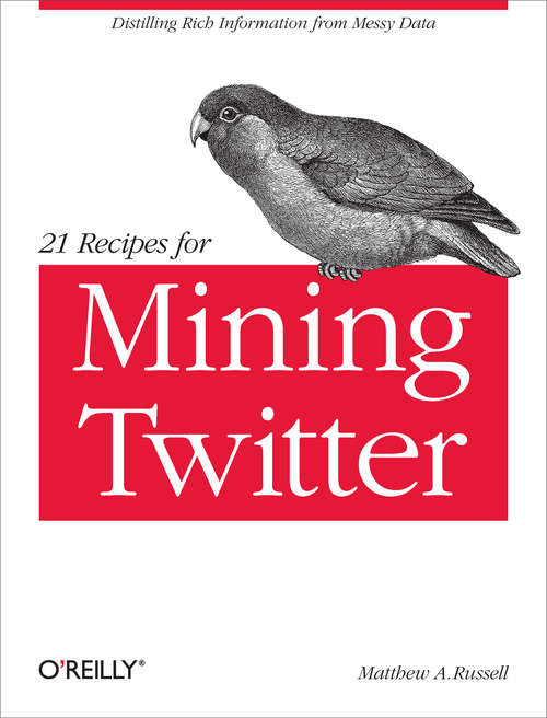 Book cover of 21 Recipes for Mining Twitter: Distilling Rich Information from Messy Data