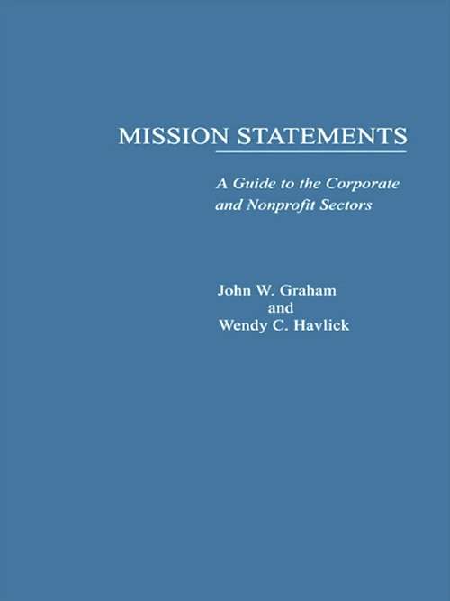 Book cover of Mission Statements: A Guide To The Corporate And Nonprofit Sectors
