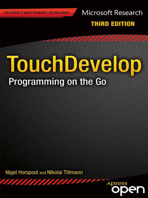 Book cover of TouchDevelop: Programming on the Go (3rd ed.)
