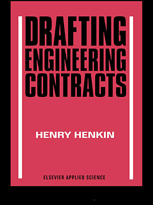 Book cover of Drafting Engineering Contracts