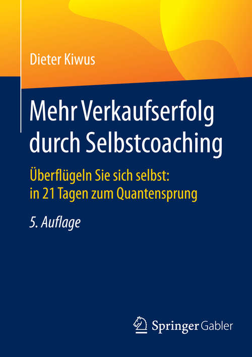 Book cover of Mehr Verkaufserfolg durch Selbstcoaching