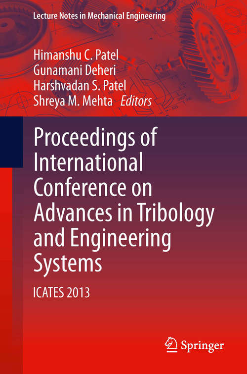 Book cover of Proceedings of International Conference on Advances in Tribology and Engineering Systems