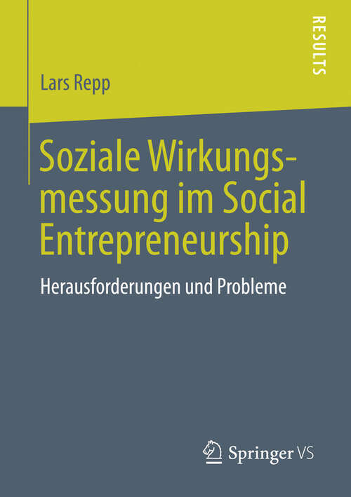 Book cover of Soziale Wirkungsmessung im Social Entrepreneurship