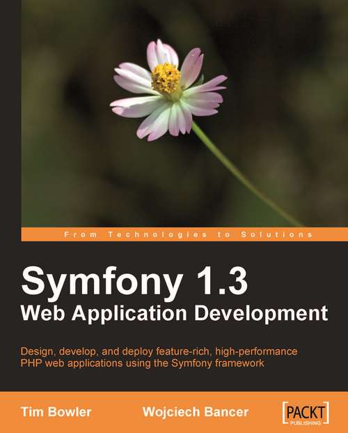 Book cover of Symfony 1.3 Web Application Development