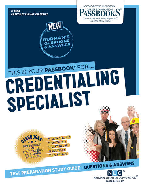Book cover of Credentialing Specialist: Passbooks Study Guide (Career Examination Series)