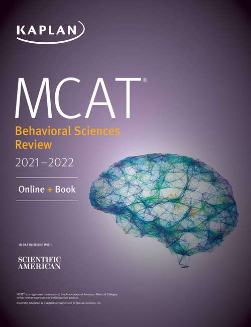 Book cover of MCAT Behavioral Sciences Review 2021-2022: Online + Book (Kaplan Test Prep)