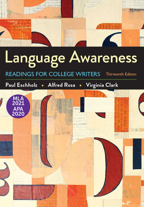 Book cover of Language Awareness with 2020 APA and 2021 MLA Updates: Readings For College Writers (Thirteenth Edition)