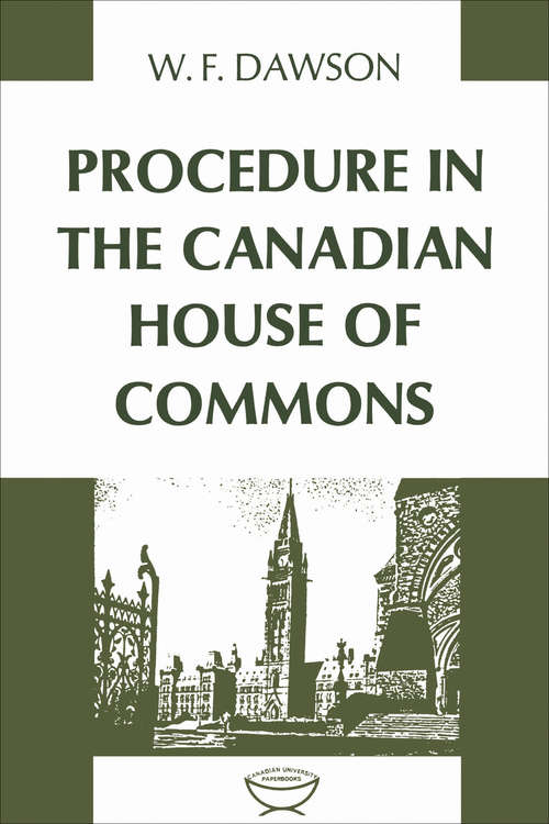 Book cover of Procedure in the Canadian House of Commons