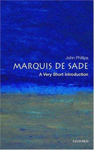 Book cover of The Marquis de Sade: A Very Short Introduction