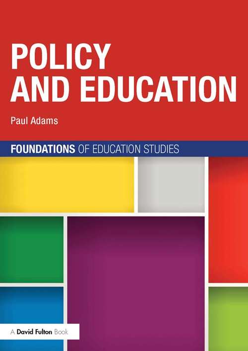 Book cover of Policy and Education