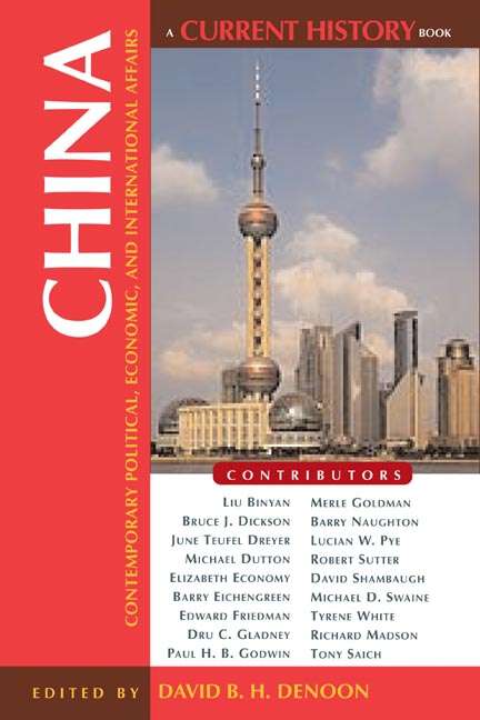 Book cover of China: Contemporary Political, Economic, and International Affairs (Current History #2)