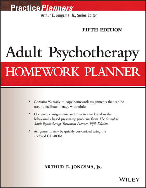 Book cover of Adult Psychotherapy Homework Planner