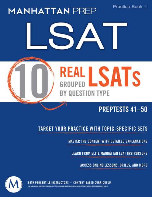 Book cover of 10 Real LSATs Grouped by Question Type