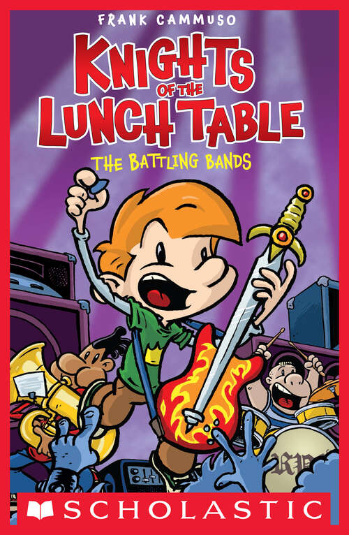 Book cover of The Battling Bands: A Graphic Novel (Knights Of The Lunch Table #3)