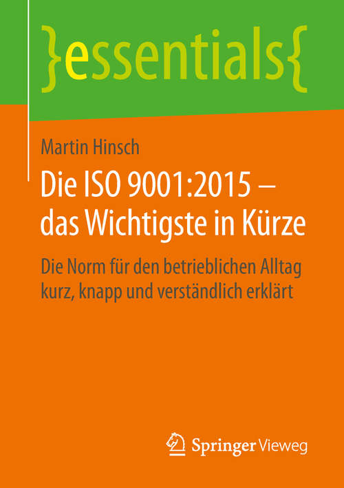 Book cover of Die ISO 9001:2015 – das Wichtigste in Kürze