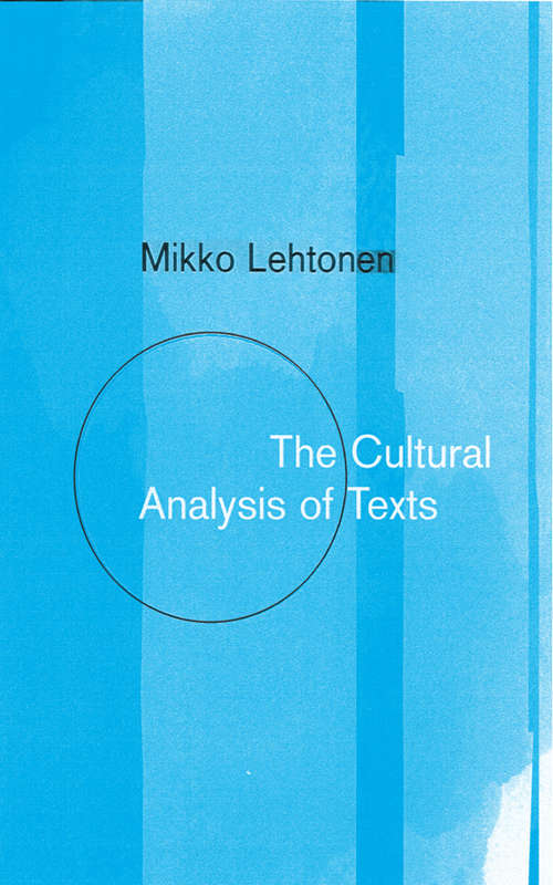 Book cover of The Cultural Analysis of Texts
