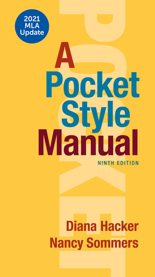 Book cover of A Pocket Style Manual (Ninth Edition with 2021 MLA Update)