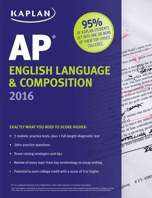 Book cover of Kaplan AP English Language & Composition 2016