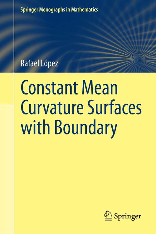 Book cover of Constant Mean Curvature Surfaces with Boundary