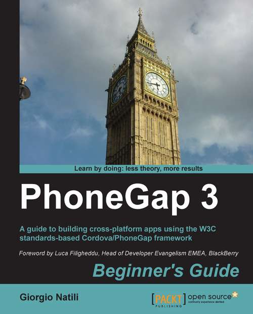 Book cover of PhoneGap 3 Beginner's Guide