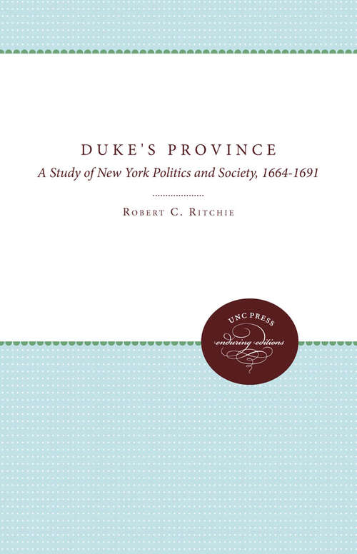 Book cover of The Duke's Province