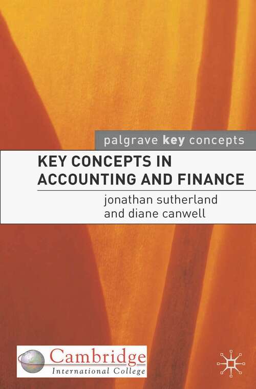Book cover of Key Concepts in Accounting and Finance (1st ed. 2004) (Key Concepts)
