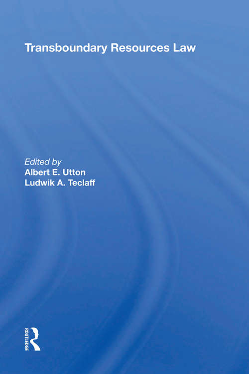 Book cover of Transboundary Resources Law