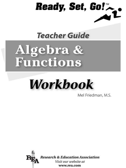 Book cover of Algebra & Functions Workbook: Teacher Guide