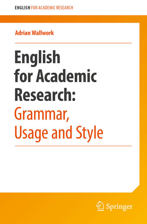 Book cover of English for Research: Usage, Style, and Grammar