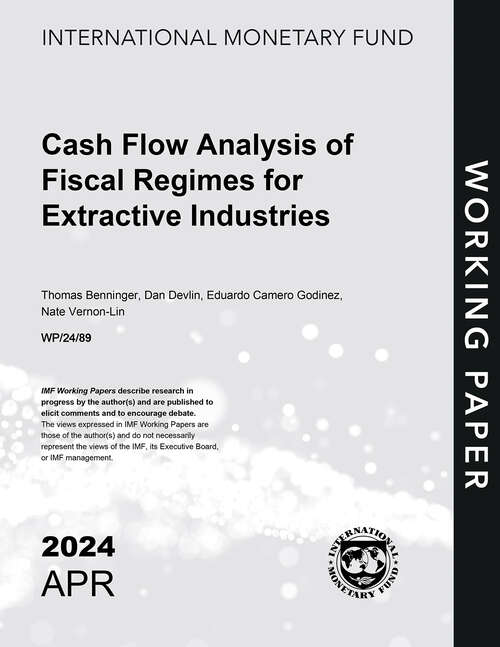 Book cover of Cash Flow Analysis of Fiscal Regimes for Extractive Industries