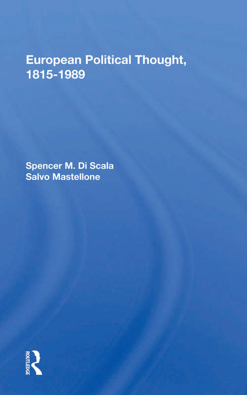 Book cover of European Political Thought, 1815-1989