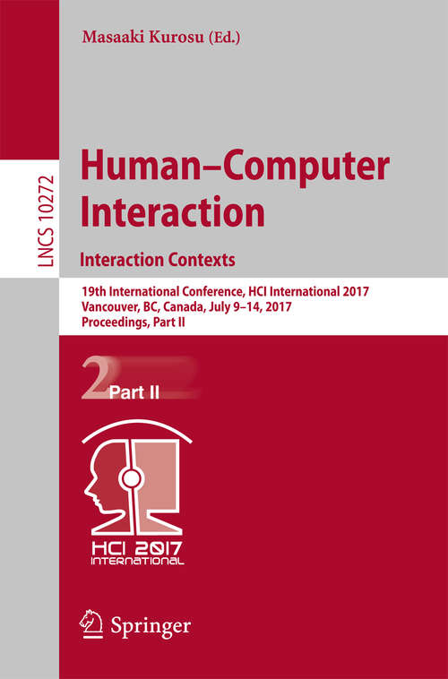 Book cover of Human-Computer Interaction. Interaction Contexts