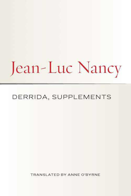 Book cover of Derrida, Supplements (1)