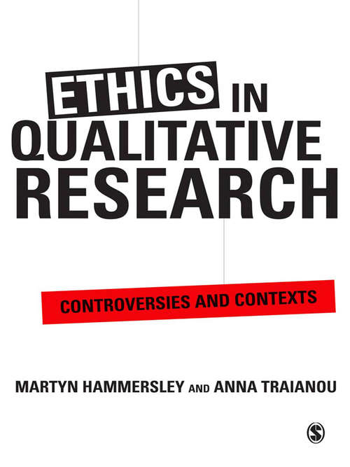 Book cover of Ethics in Qualitative Research: Controversies and Contexts