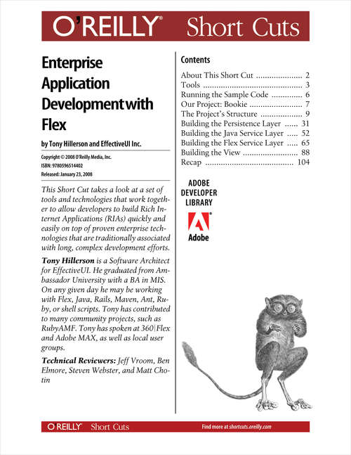 Book cover of Enterprise Application Development with Flex