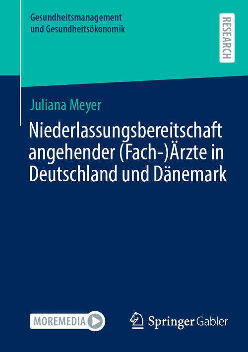 Book cover of Niederlassungsbereitschaft angehender (Gesundheitsmanagement und Gesundheitsökonomik)